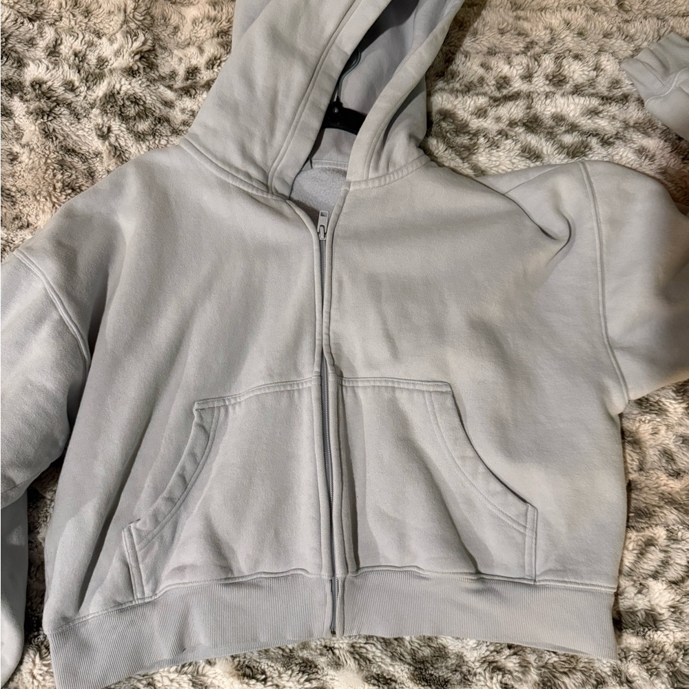 TNA Light blue Hoodie Jacket cropped. Bf cozy